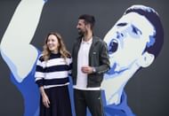 Novak Djokovic (right) with wife Jelena(left). Image: Getty